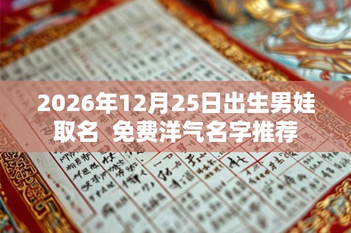 2026年12月25日出生男娃取名 免费洋气名字推荐 2026年12月25日出生男娃取名 免费洋气名字推荐