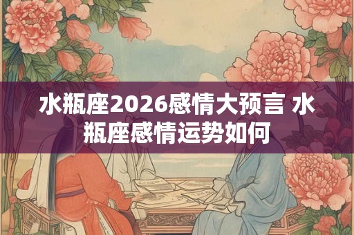 水瓶座2026感情大预言 水瓶座感情运势如何