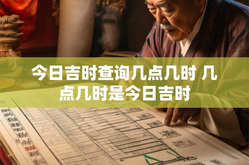今日吉时查询几点几时 几点几时是今日吉时