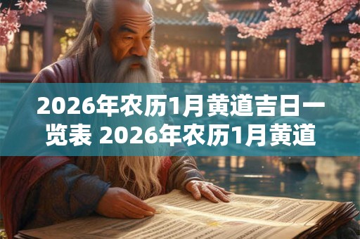 2026年农历1月黄道吉日一览表 2026年农历1月黄道吉日查询