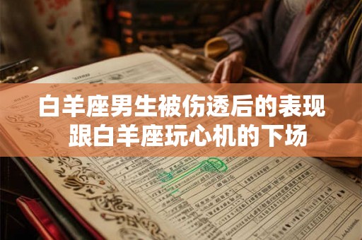 白羊座男生被伤透后的表现  跟白羊座玩心机的下场