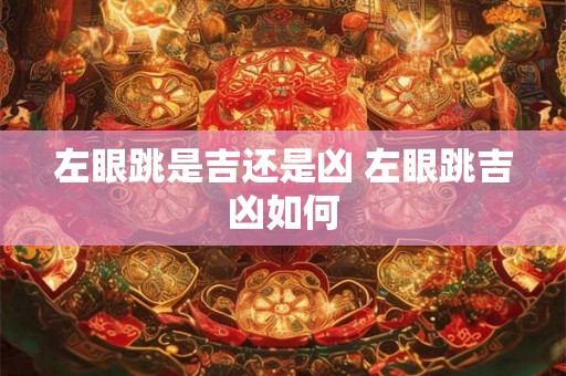 左眼跳是吉还是凶 左眼跳吉凶如何