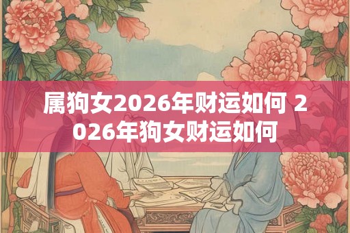 属狗女2026年财运如何 2026年狗女财运如何 属狗女2026年财运如何 2026年狗女财运如何
