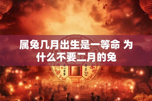 属兔几月出生是一等命 为什么不要二月的兔