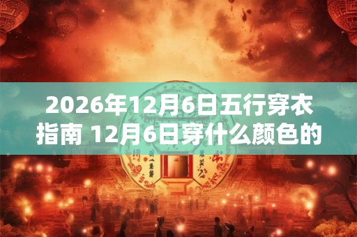 2026年12月6日五行穿衣指南 12月6日穿什么颜色的衣服