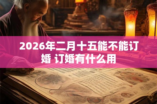 2026年二月十五能不能订婚 订婚有什么用
