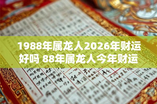 1988年属龙人2026年财运好吗 88年属龙人今年财运如何