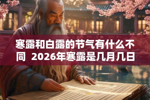 寒露和白露的节气有什么不同  2026年寒露是几月几日