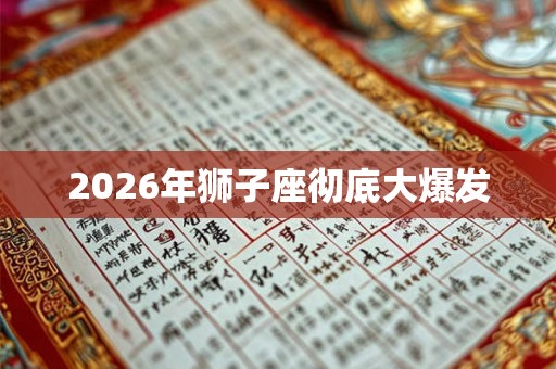 2026年狮子座彻底大爆发