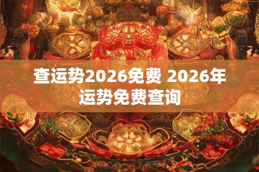 查运势2026免费 2026年运势免费查询