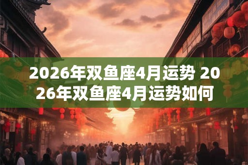 2026年双鱼座4月运势 2026年双鱼座4月运势如何