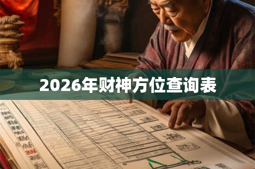 2026年财神方位查询表