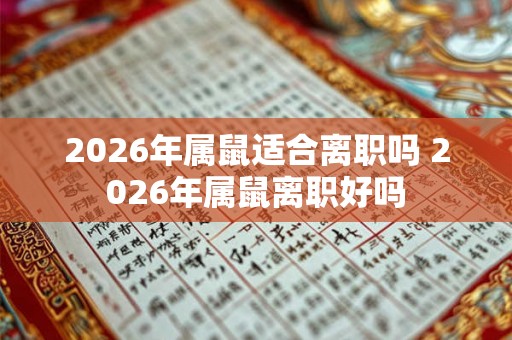 2026年属鼠适合离职吗 2026年属鼠离职好吗 2026年属鼠适合离职吗 2026年属鼠离职好吗