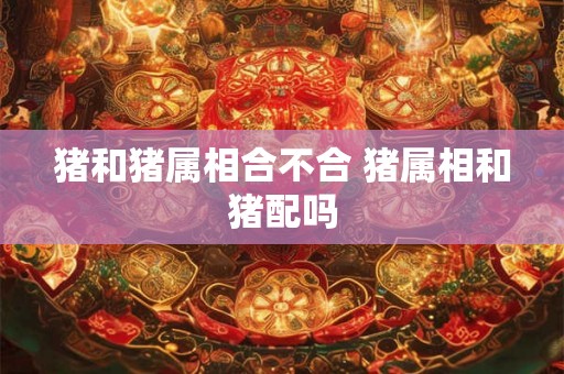 猪和猪属相合不合 猪属相和猪配吗