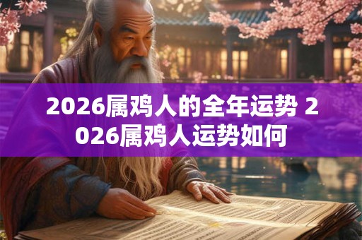 2026属鸡人的全年运势 2026属鸡人运势如何