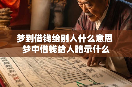 梦到借钱给别人什么意思 梦中借钱给人暗示什么