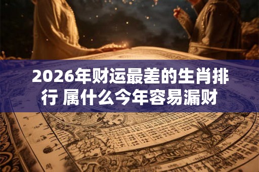 2026年财运最差的生肖排行 属什么今年容易漏财