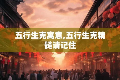 五行生克寓意,五行生克精髓请记住 五行生克寓意,五行生克精髓请记住