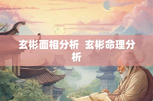 玄彬面相分析  玄彬命理分析