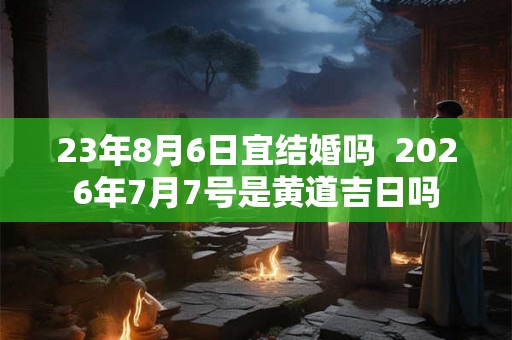 23年8月6日宜结婚吗  2026年7月7号是黄道吉日吗