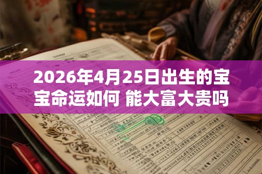 2026年4月25日出生的宝宝命运如何 能大富大贵吗