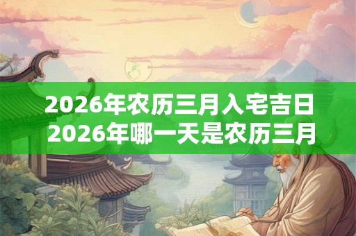 2026年农历三月入宅吉日 2026年哪一天是农历三月入宅吉日
