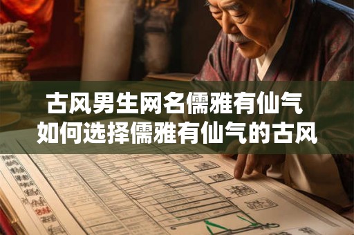 古风男生网名儒雅有仙气 如何选择儒雅有仙气的古风男生网名