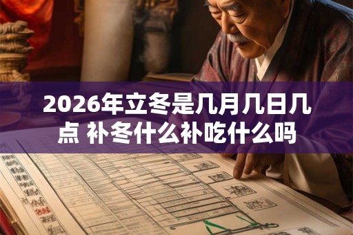 2026年立冬是几月几日几点 补冬什么补吃什么吗