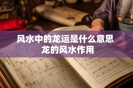风水中的龙运是什么意思  龙的风水作用
