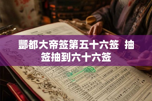 酆都大帝签第五十六签  抽签抽到六十六签