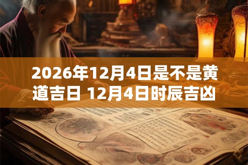 2026年12月4日是不是黄道吉日 12月4日时辰吉凶