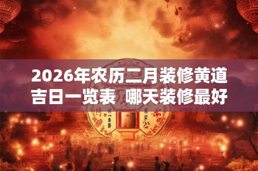 2026年农历二月装修黄道吉日一览表  哪天装修最好