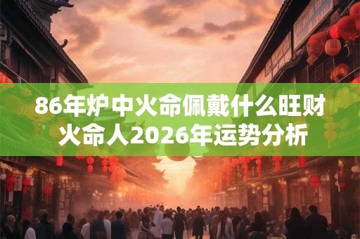 86年炉中火命佩戴什么旺财 火命人2026年运势分析