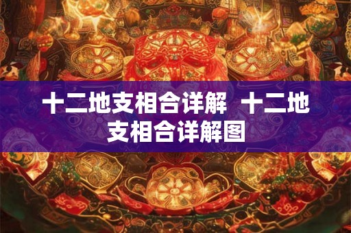 十二地支相合详解  十二地支相合详解图