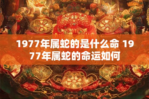 1977年属蛇的是什么命 1977年属蛇的命运如何