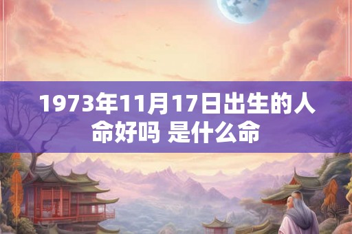 1973年11月17日出生的人命好吗 是什么命 1973年11月17日出生的人命好吗 是什么命