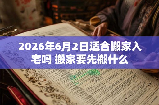2026年6月2日适合搬家入宅吗 搬家要先搬什么