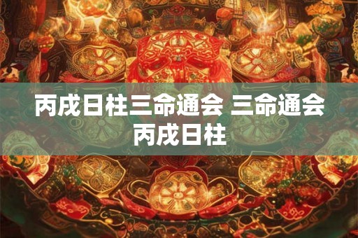 丙戌日柱三命通会 三命通会丙戌日柱