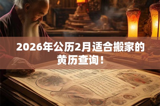 2026年公历2月适合搬家的黄历查询！