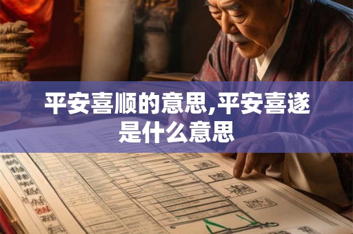 平安喜顺的意思,平安喜遂是什么意思