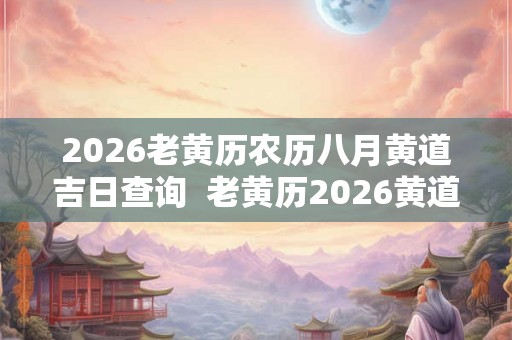 2026老黄历农历八月黄道吉日查询  老黄历2026黄道吉日一览表