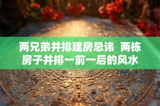 两兄弟并排建房忌讳  两栋房子并排一前一后的风水