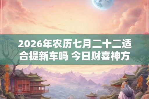 2026年农历七月二十二适合提新车吗 今日财喜神方位