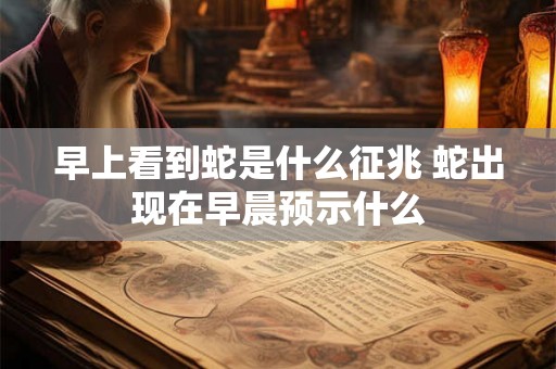 早上看到蛇是什么征兆 蛇出现在早晨预示什么