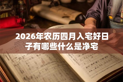 2026年农历四月入宅好日子有哪些什么是净宅