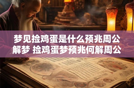 梦见捡鸡蛋是什么预兆周公解梦 捡鸡蛋梦预兆何解周公