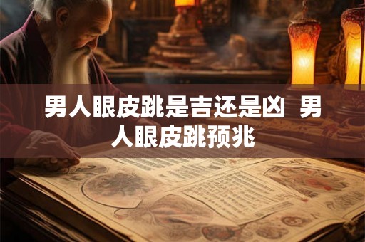 男人眼皮跳是吉还是凶  男人眼皮跳预兆