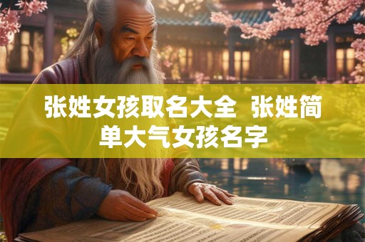 张姓女孩取名大全  张姓简单大气女孩名字