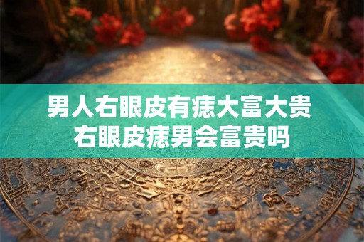 男人右眼皮有痣大富大贵 右眼皮痣男会富贵吗