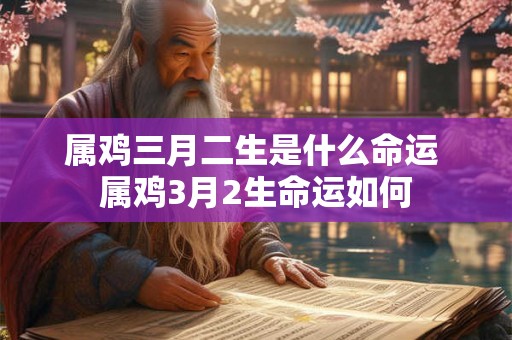 属鸡三月二生是什么命运 属鸡3月2生命运如何